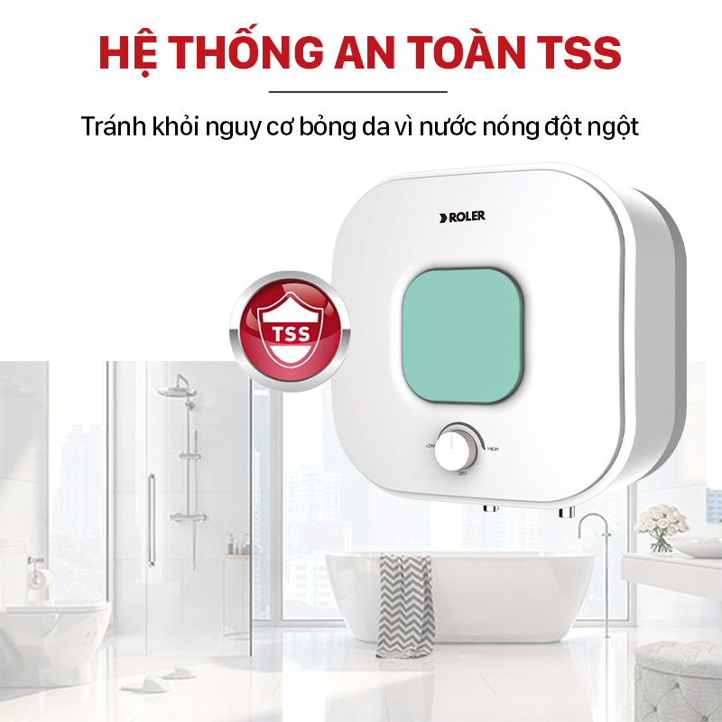 Bình nóng lạnh gián tiếp 15L Roler RWH-8116 (Kiểu vuông)