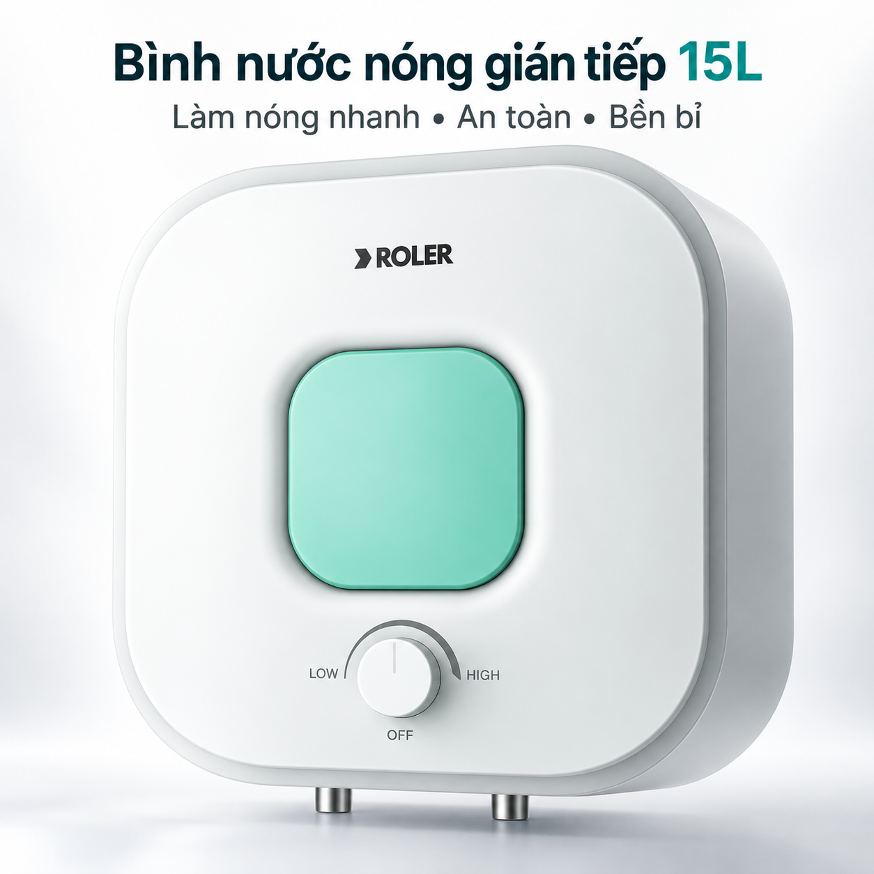 Bình nóng lạnh gián tiếp 15L Roler RWH-8116 (Kiểu vuông)