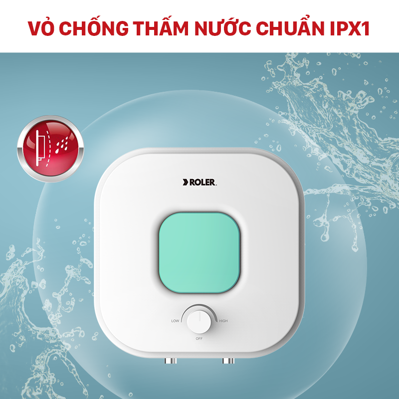 Bình nóng lạnh gián tiếp 15L Roler RWH-8116 (Kiểu vuông)