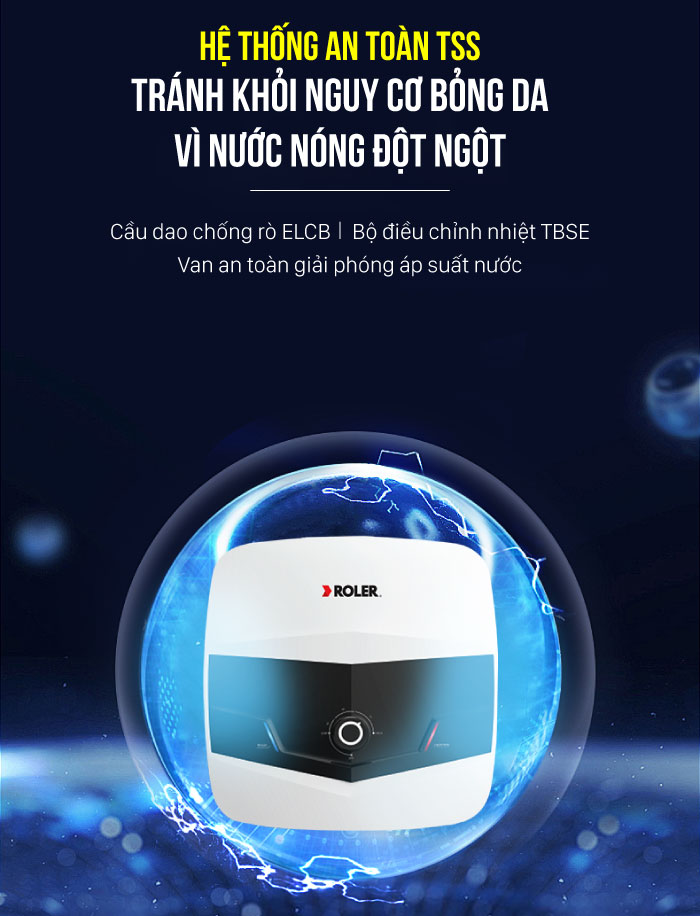 Bình nóng lạnh gián tiếp 30L Roler WH-8113 (Kiểu vuông)