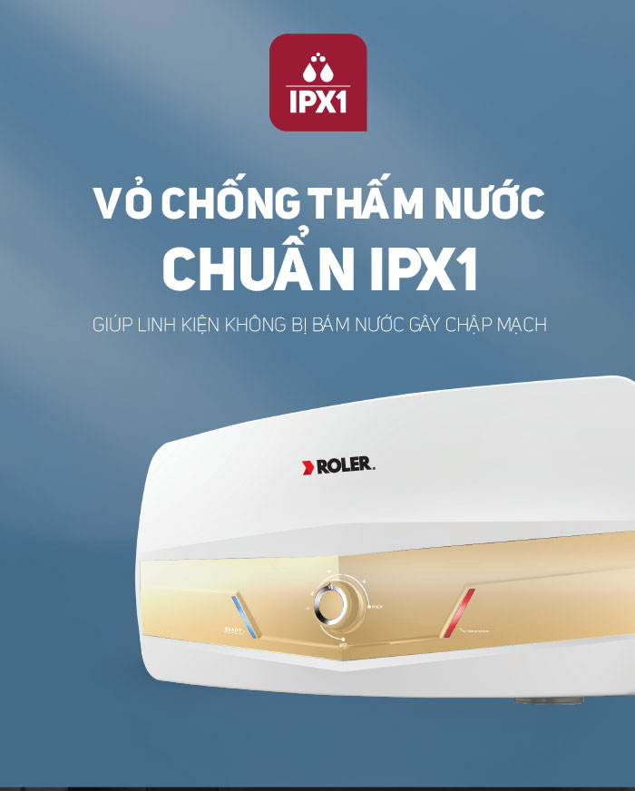 Bình nóng lạnh gián tiếp 30L Roler WH-8115 (Kiểu ngang)