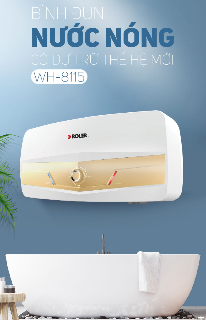 Bình nóng lạnh gián tiếp 30L Roler WH-8115 (Kiểu ngang)
