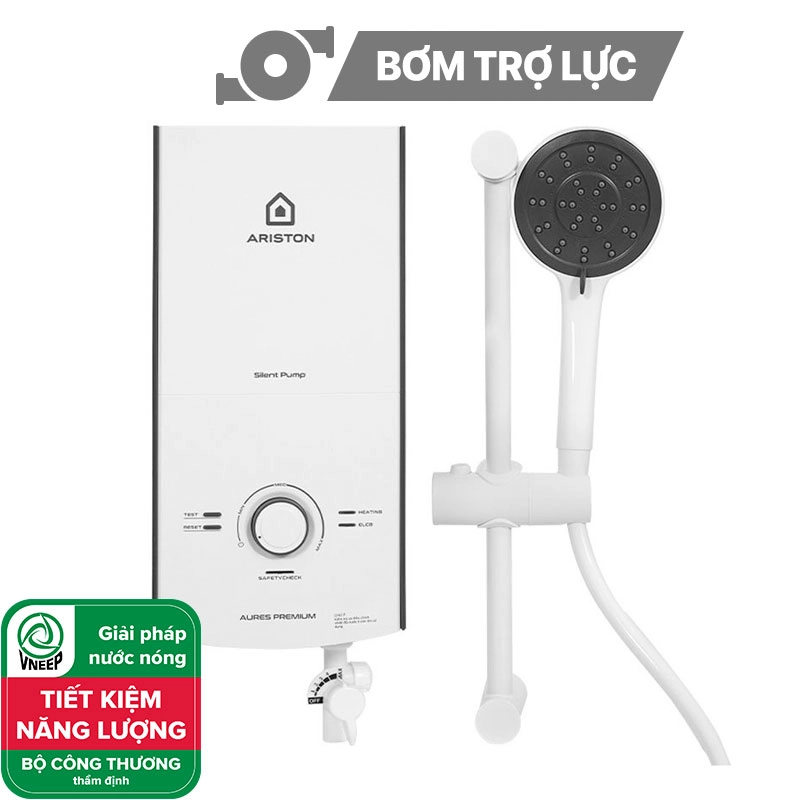 Bình nóng lạnh trực tiếp Ariston 4,5KW Aures Premium 4.5P Ivory