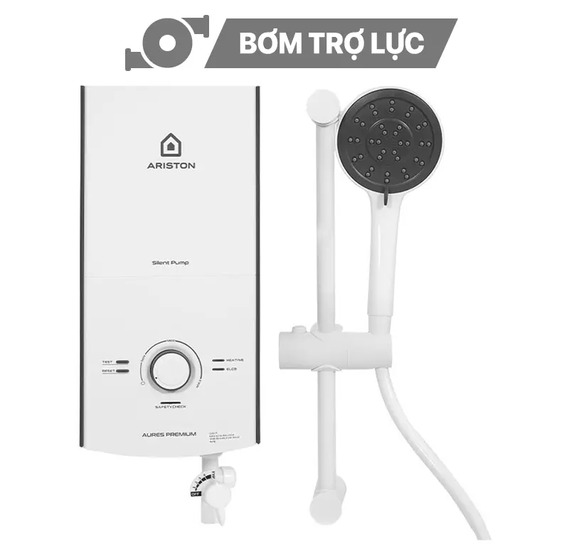 Bình nóng lạnh trực tiếp Ariston 4,5KW Aures Premium 4.5P Ivory