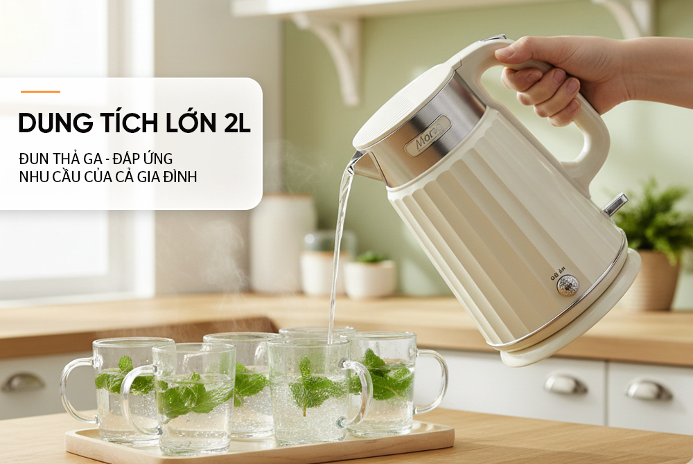 Bình siêu tốc inox 2 lớp 2L Sunhouse Mama SHD1395