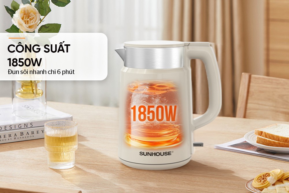 Bình siêu tốc inox 2 lớp 2L Sunhouse SHD1387