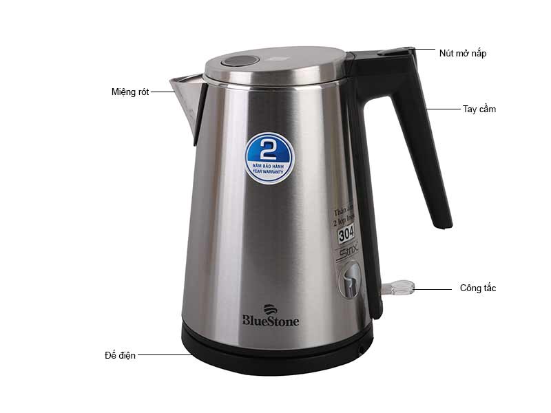 Ấm siêu tốc 1.7 Lít Bluestone KTB-3361 1800W