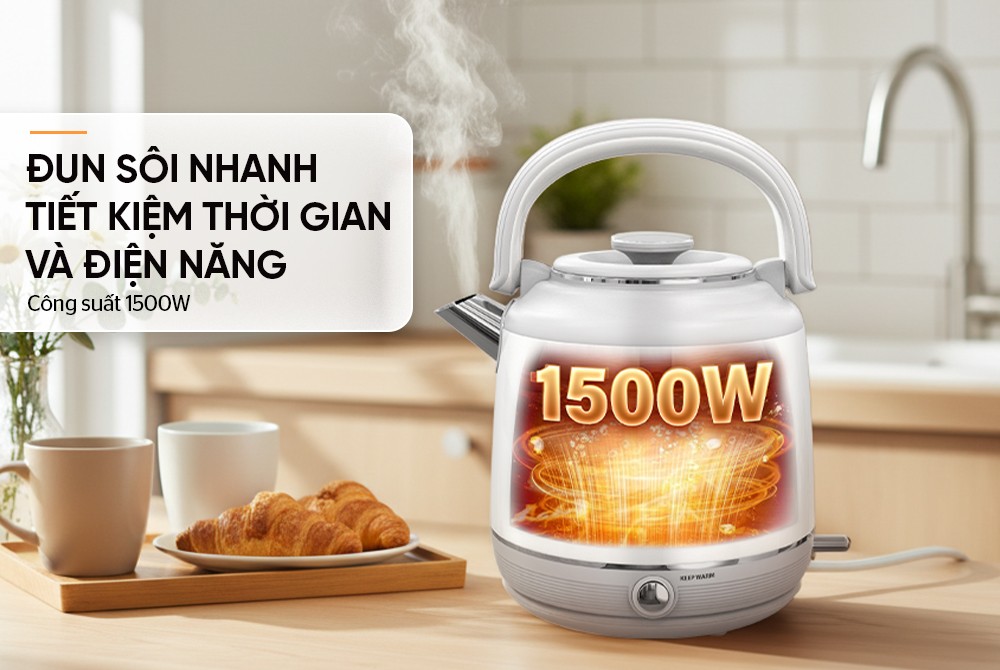 Bình siêu tốc inox giữ nhiệt 2.5L Sunhouse SHD1392