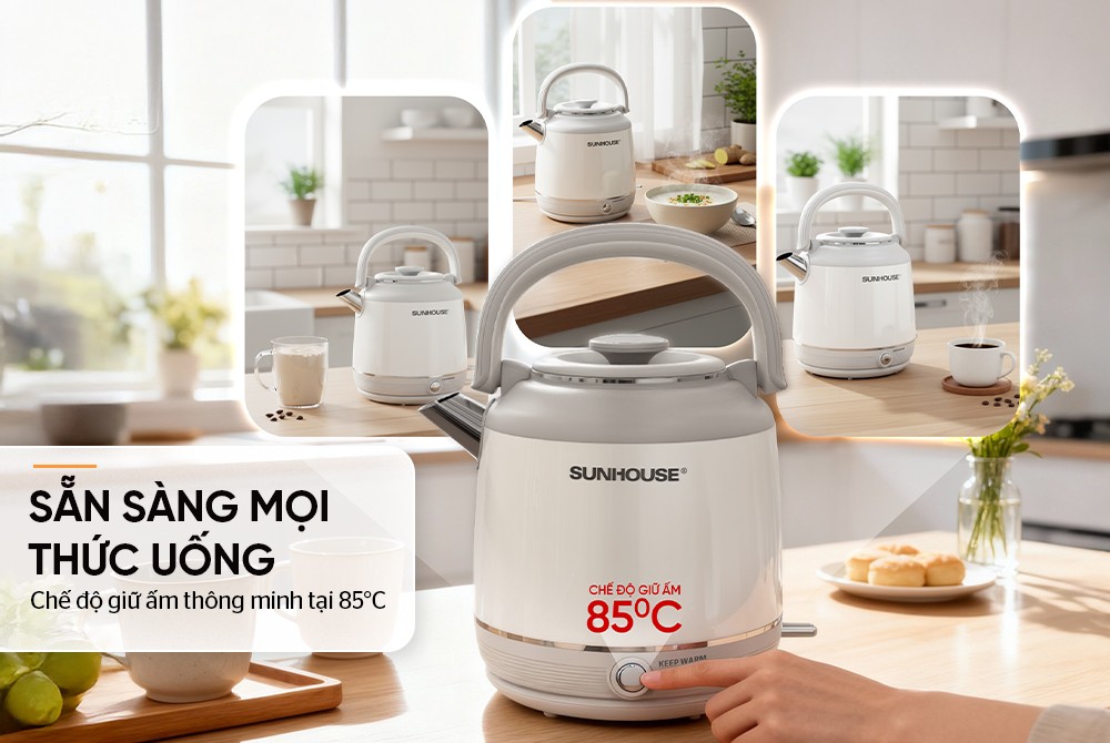 Bình siêu tốc inox giữ nhiệt 2.5L Sunhouse SHD1392