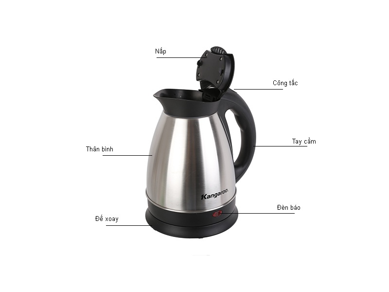 Bình siêu tốc Kangaroo KG336, 1.5 lít Inox