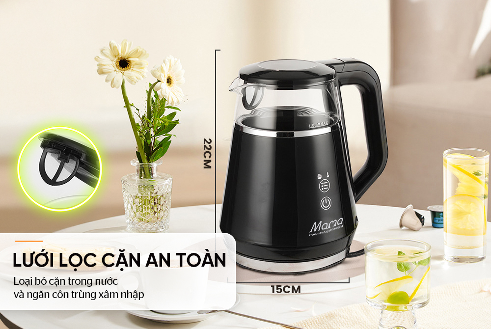 Bình siêu tốc thủy tinh 1L Sunhouse Mama SHD1332