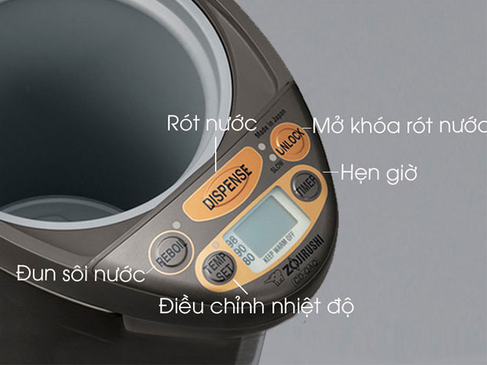 Bình thủy điện 4L Zojrushi CD-QAQ40-TA-Japan