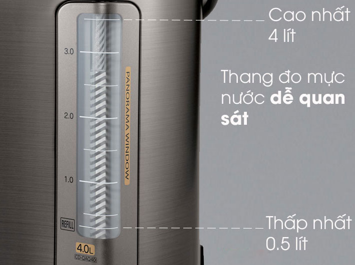 Bình thủy điện 4L Zojrushi CD-QAQ40-TA-Japan