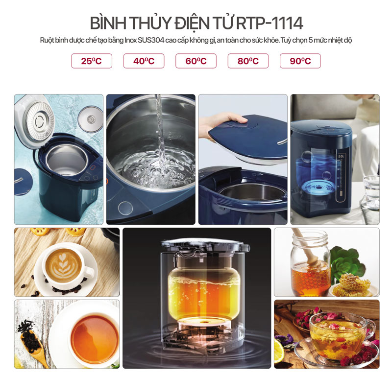 Bình thủy điện tử 5 Lít Roler RTP-1114