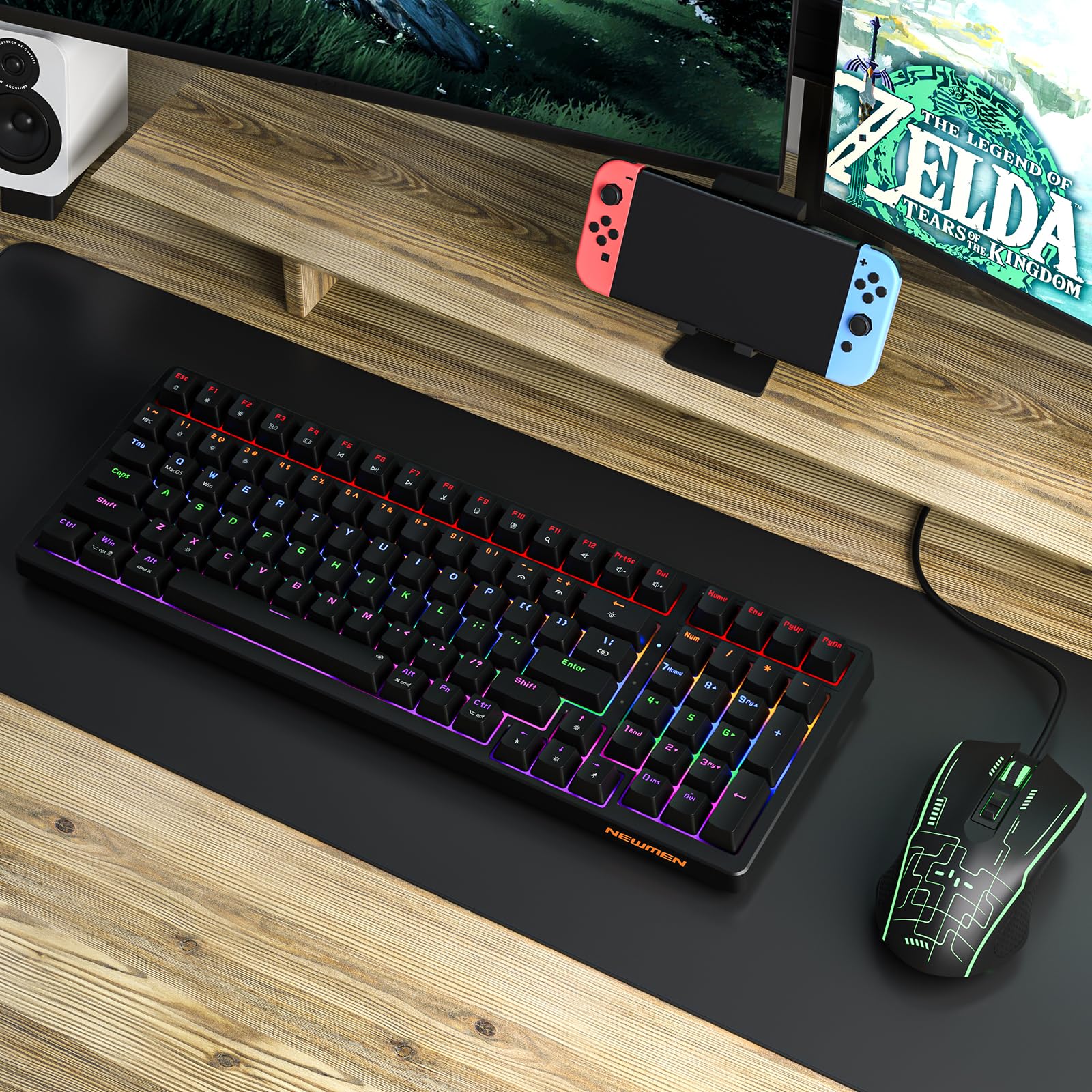 Bộ bàn phím, chuột máy tính có dây Gaming Newmen GM202, màu đen