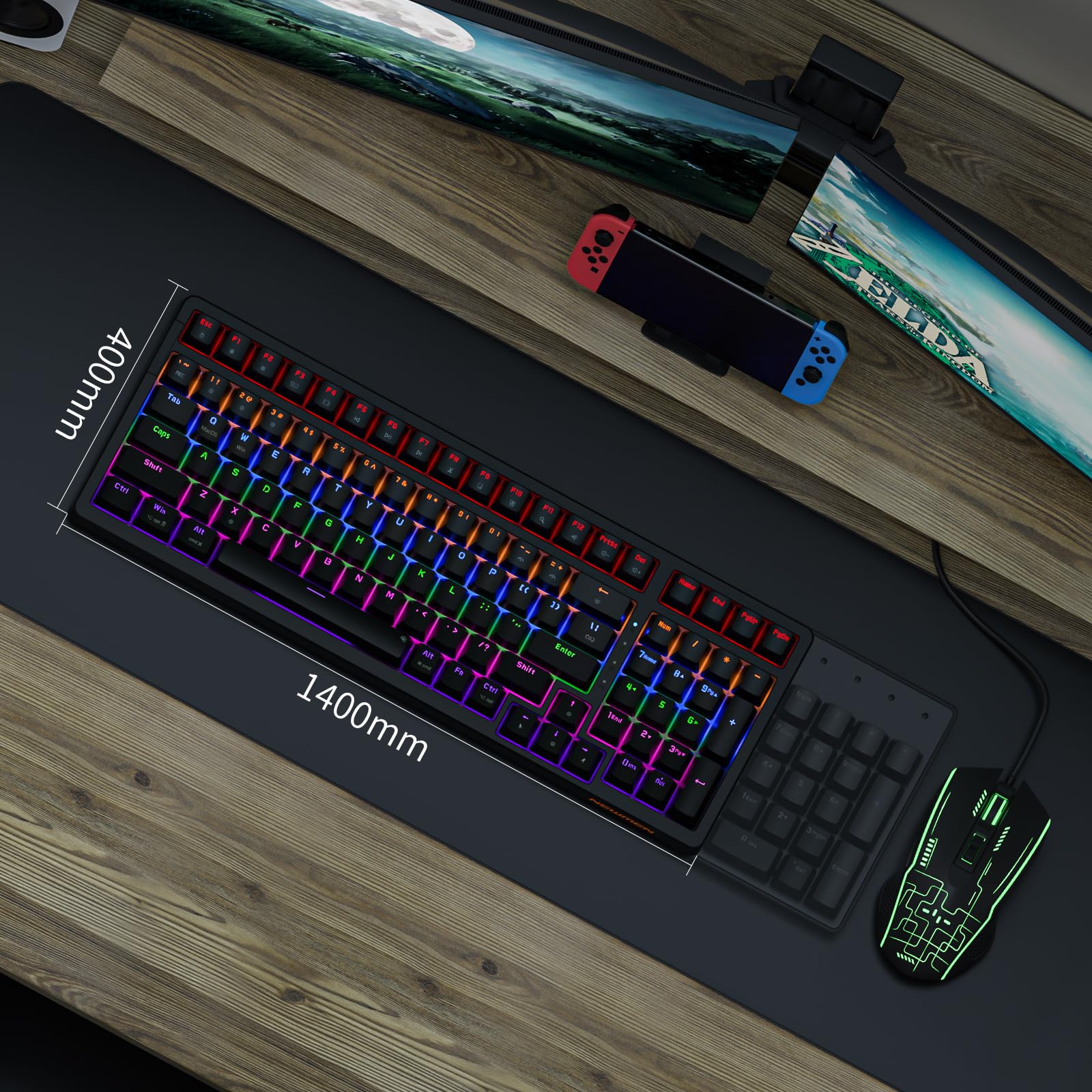 Bộ bàn phím, chuột máy tính có dây Gaming Newmen GM202, màu đen