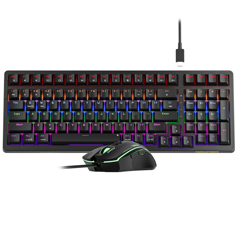 Bộ bàn phím, chuột máy tính có dây Gaming Newmen GM202, màu đen