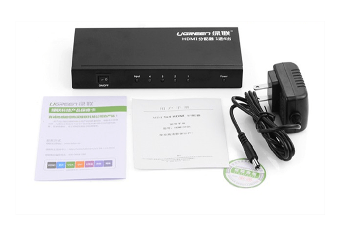 Bộ chia cổng HDMI 1 ra 4 Hỗ trợ full HD Ugreen UG-40202