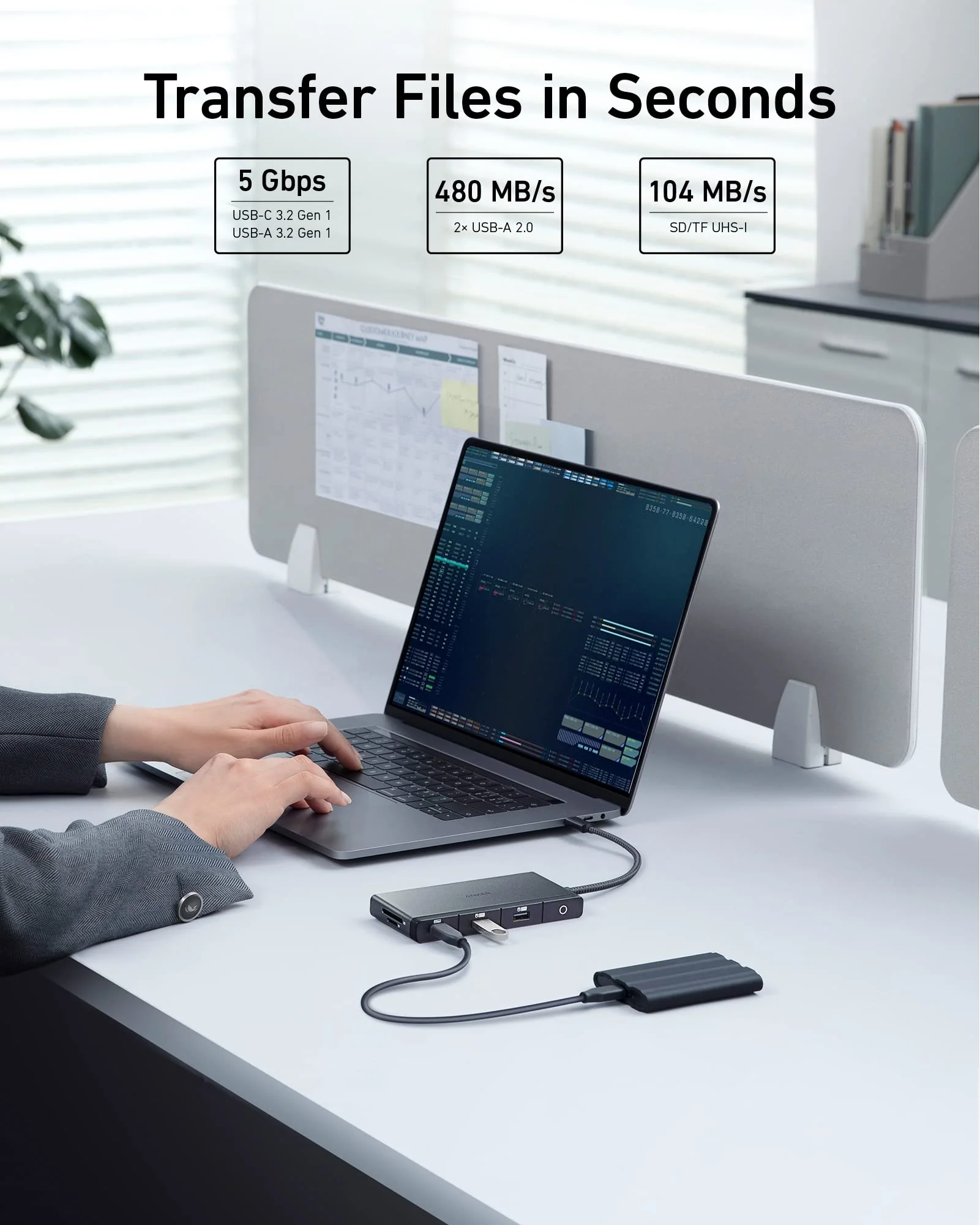 Bộ chuyển đổi 9 trong 1 USB-C, 4K HDMI, hiệu Anker  A8373H11