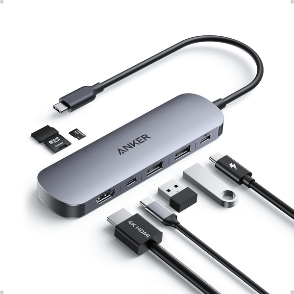 Bộ chuyển đổi Anker Nano USB-C (7-in-1, 4k HDMI) Xám (Gray) B2B_A83D2