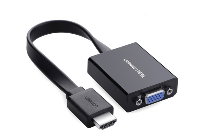 Bộ chuyển đổi HDMI sang VGA+ Audio dẹt, có hỗ trợ nguồn Ugreen (40248) MM103