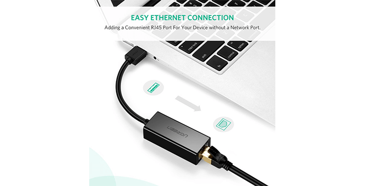 Bộ chuyển đổi USB 2.0 sang cổng mạng 10/100 Mbps Network Adapter, vỏ ABS Ugreen CR110 (20254)