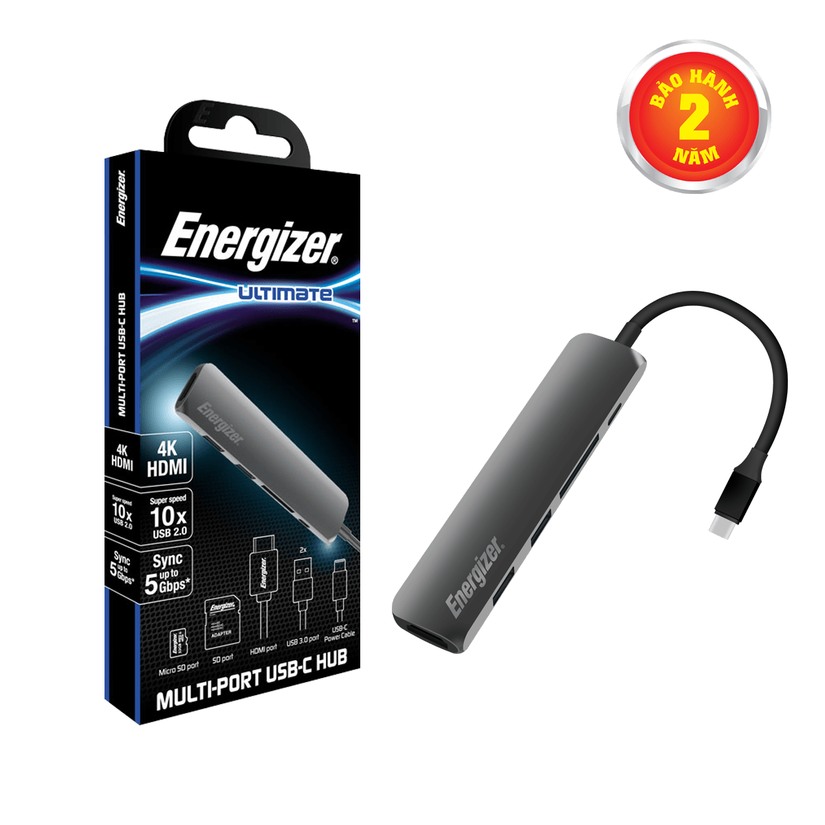 Bộ chuyển USB-C3.1 Hub Energizer 6in1- HC3MP2GY4