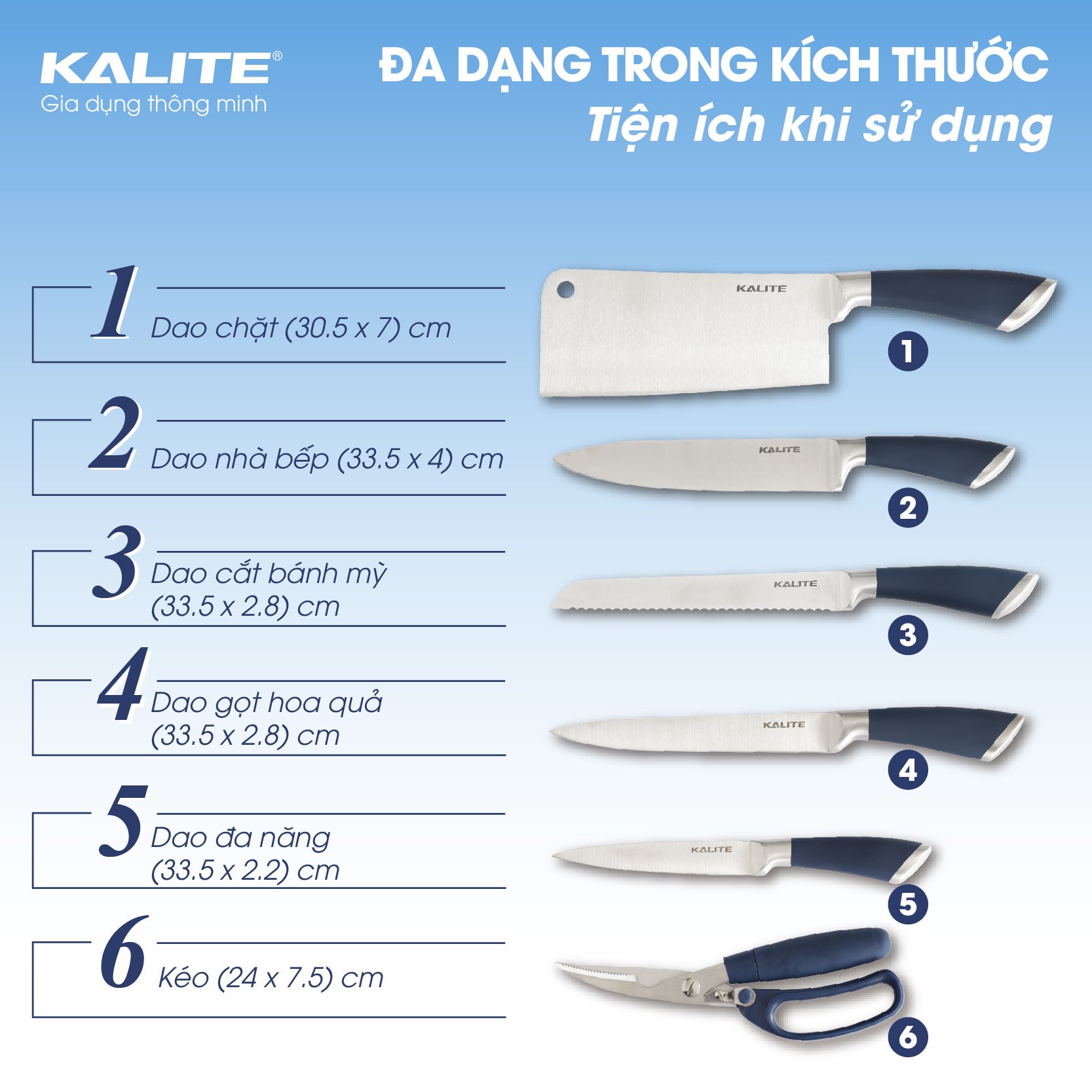 Bộ dao kéo KALITE KL-190
