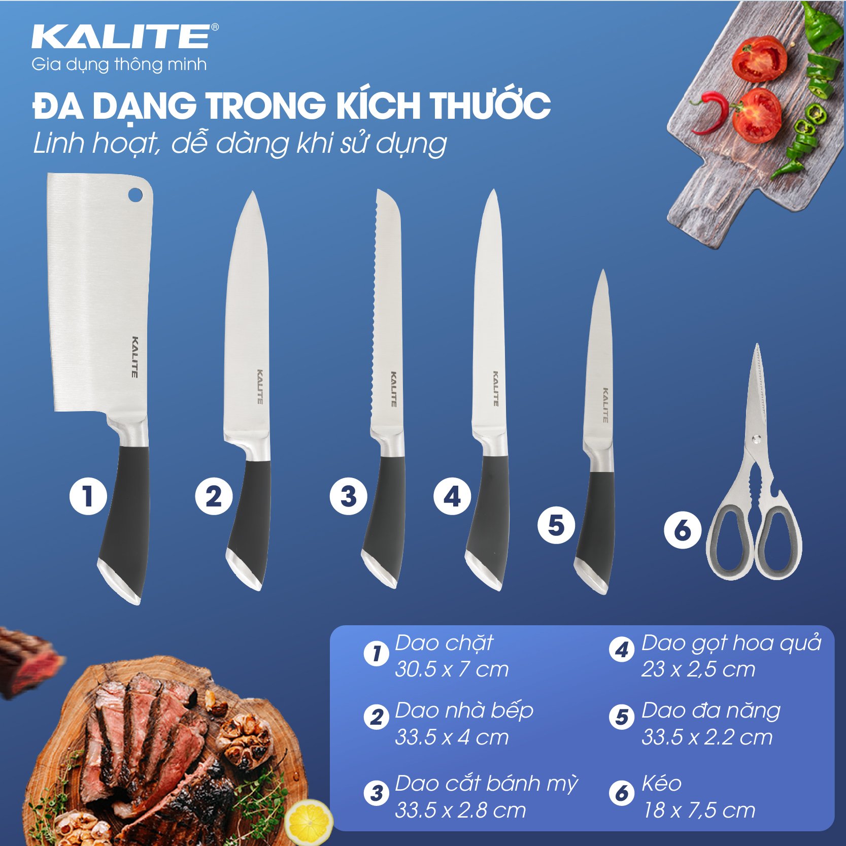 Bộ dao kéo KALITE KL-191