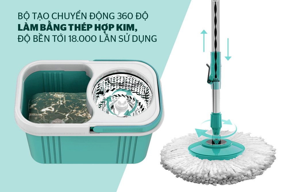 Bộ lau nhà xoay 360 độ Sunhouse KH-CL330S