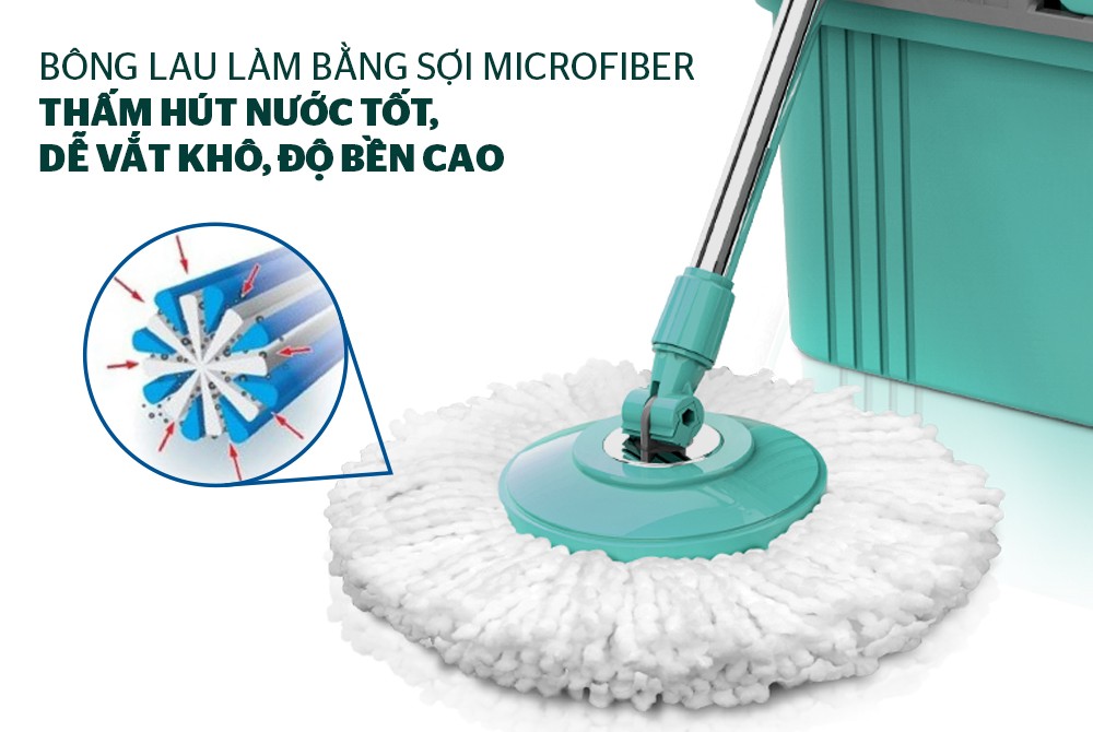 Bộ lau nhà xoay 360 độ Sunhouse KH-CL330S