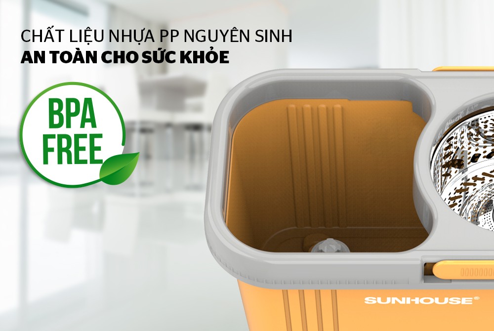 Bộ lau nhà xoay 360 độ SUNHOUSE KS-CL350PO