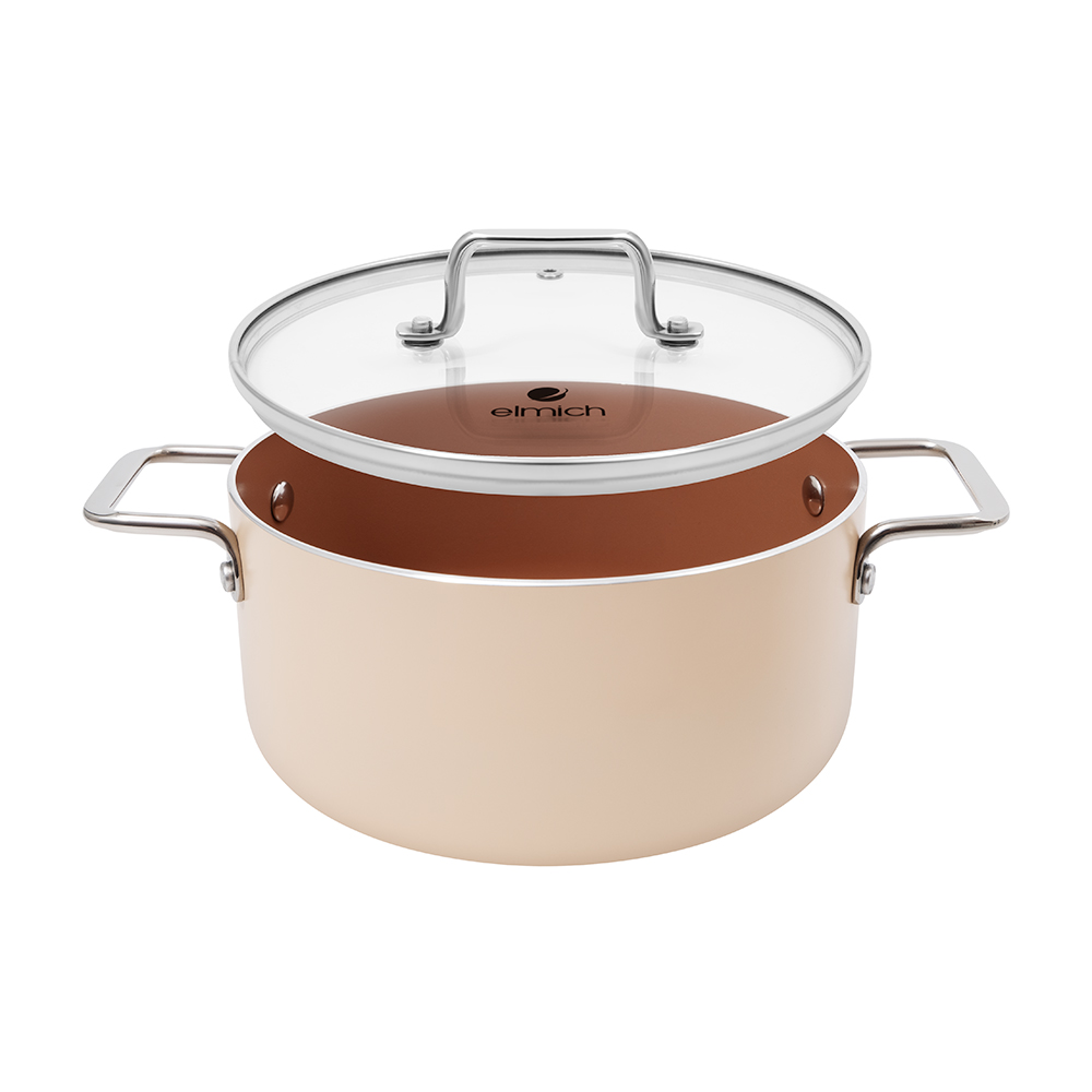 Bộ nồi 3 chiếc ceramic Elmich mocha EL5246MC01