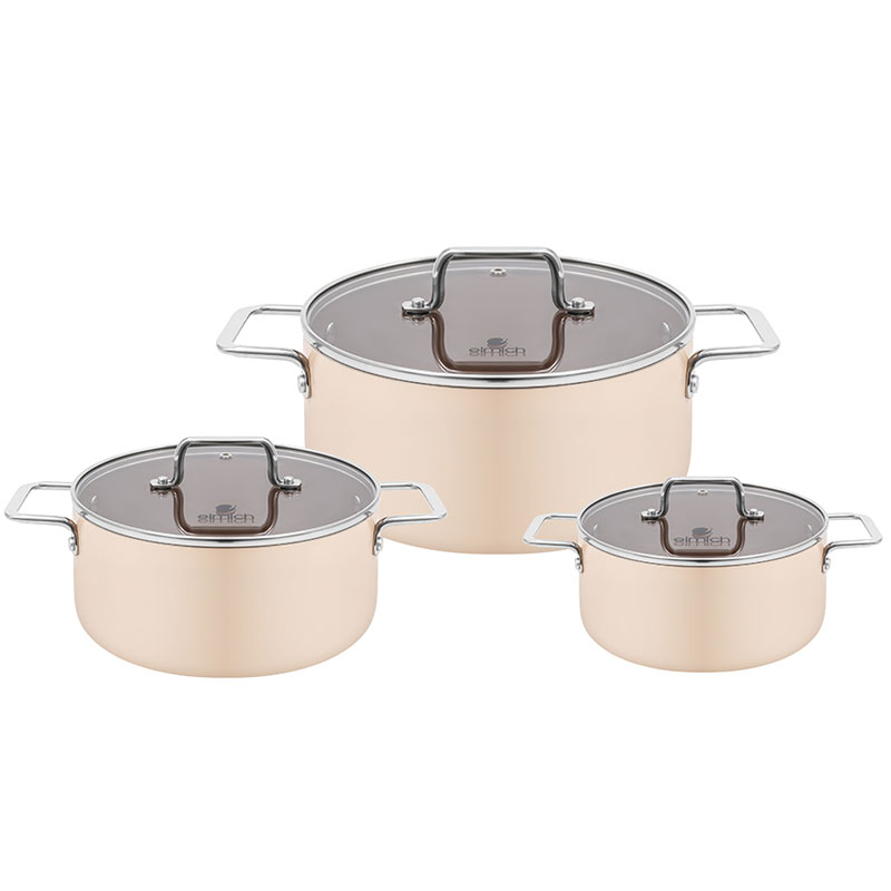 Bộ nồi 3 chiếc ceramic Elmich mocha EL5246MC01