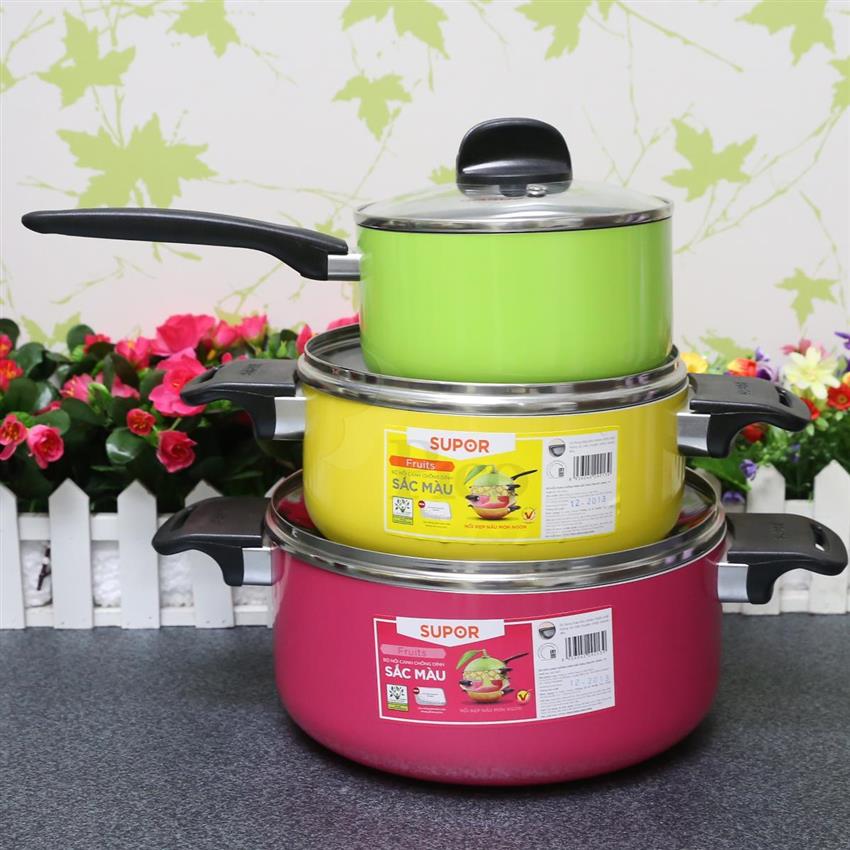 Bộ nồi 3 màu Supor S08A-T3