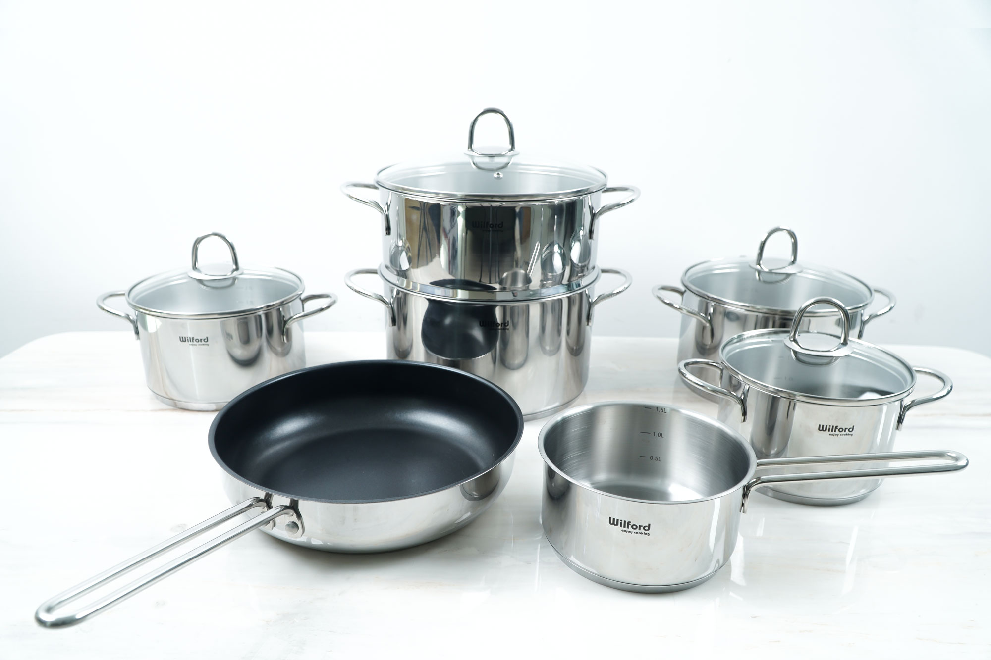 Bộ nồi 7 chiếc inox Chef's Wilford WF7Plus