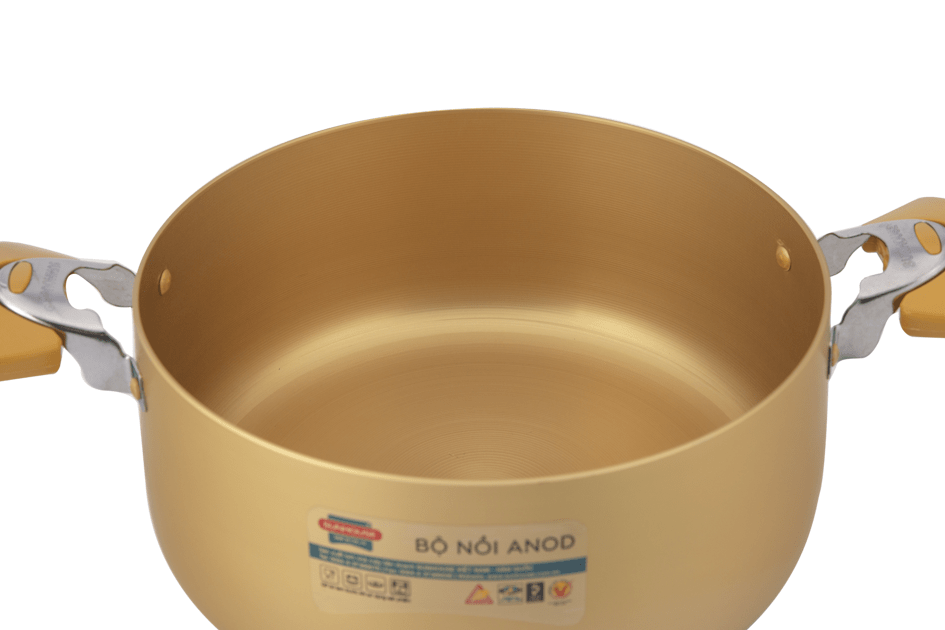 Bộ nồi ANOD 3 chiếc màu vàng (18,22,26) Sunhouse SH8834
