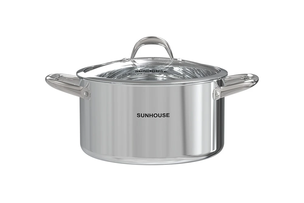 Bộ nồi chảo 4 chiếc inox 304 đáy liền Sunhouse SHG808