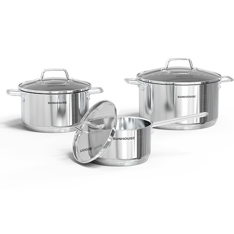 Bộ nồi chảo inox 304 Sunhouse SHG601