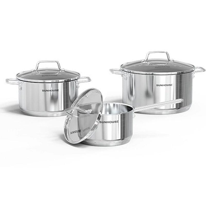 Bộ nồi chảo inox 304 Sunhouse SHG601