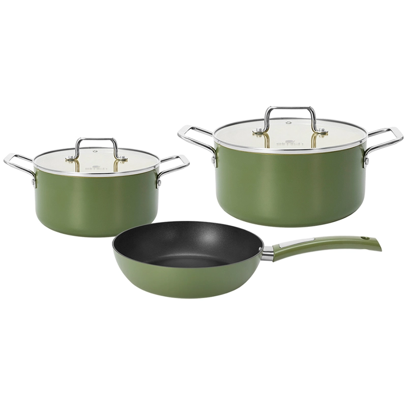 Bộ nồi chảo phủ sứ Elmich Olive Classic EL-5232OV02