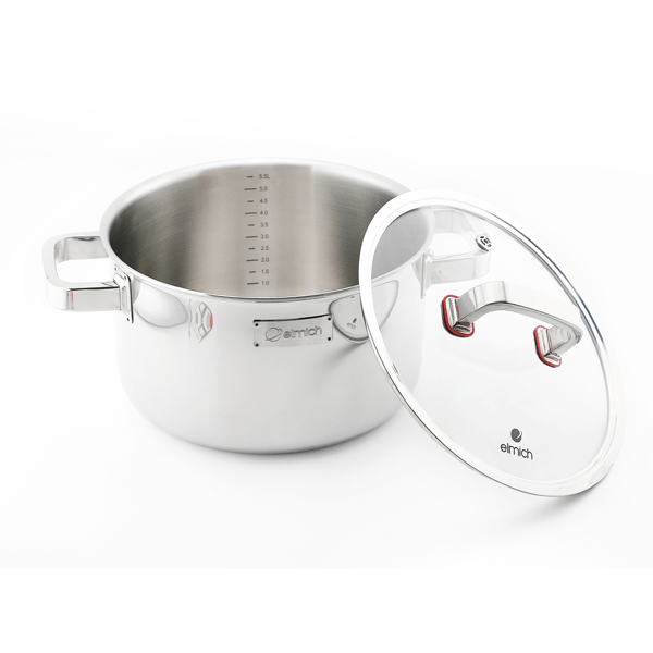 Bộ nồi chảo sang trọng 3 lớp liền đáy Elmich Diamon EL3329