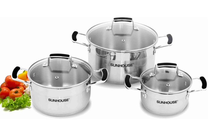 Bộ nồi inox 3 đáy Sunhouse SH782