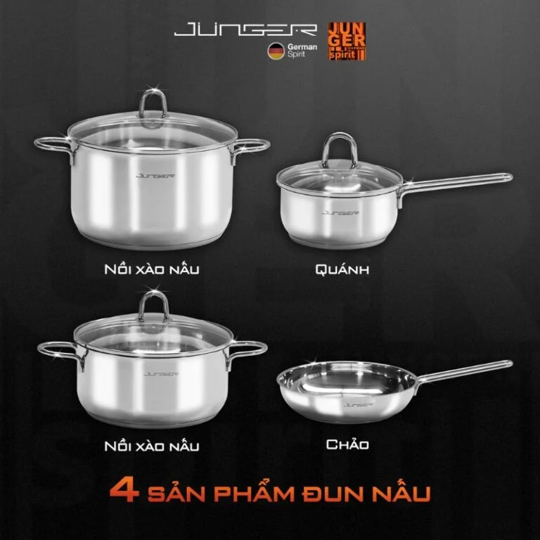 Bộ nồi inox 7 chi tiết Junger JC200