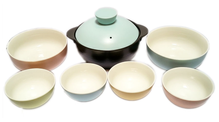 Bộ nồi, tô, chén sứ Pastel Donghwa Z-000134