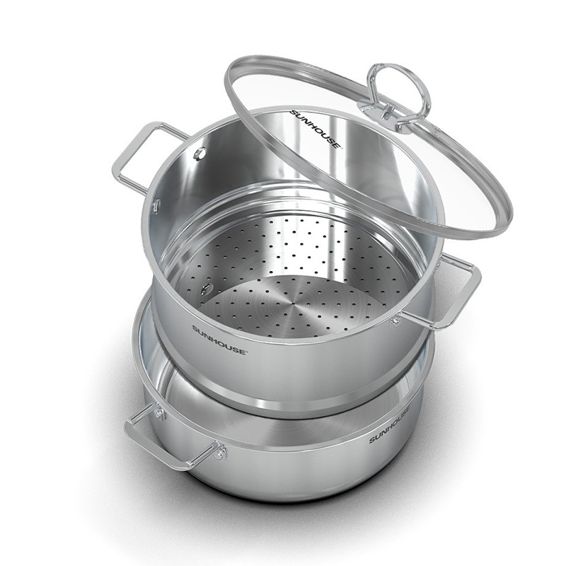 Bộ nồi xửng 3 đáy Sunhouse SHG507-24C