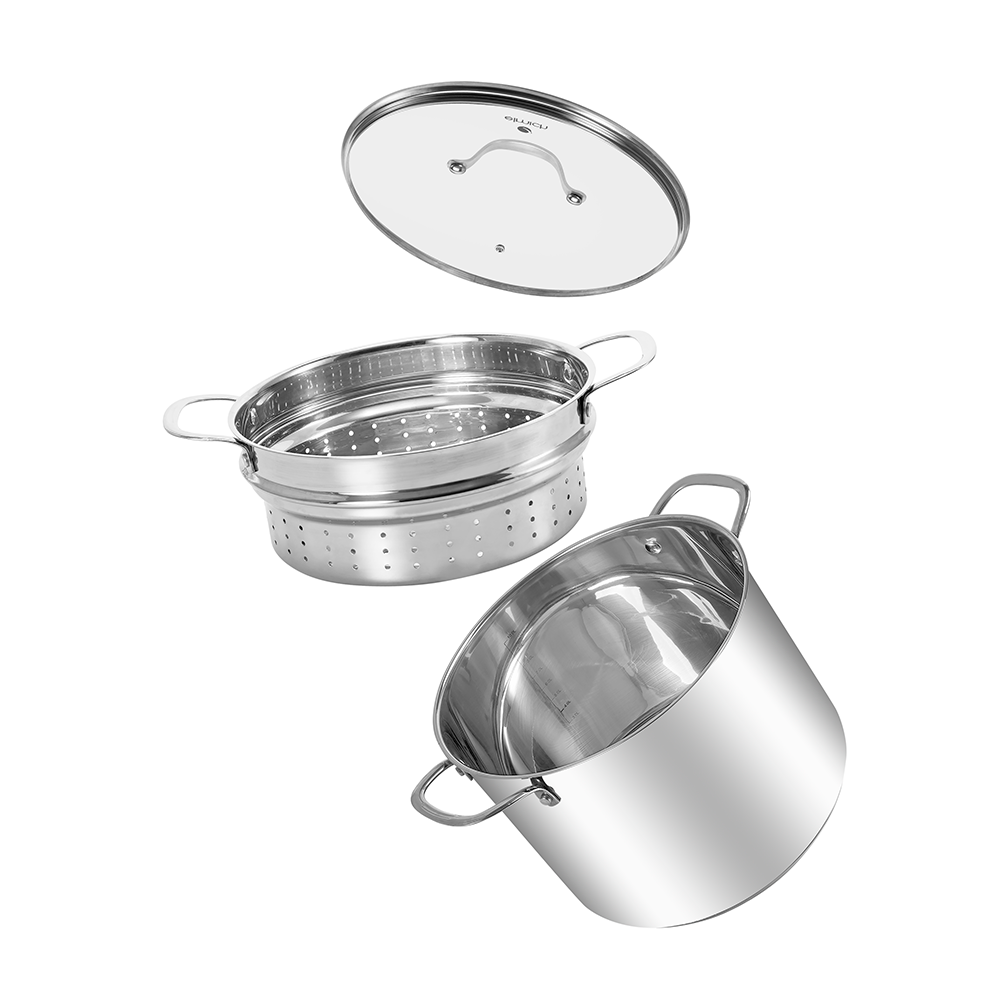 Bộ nồi xửng hấp 2 chiếc inox 304 đáy 5 lớp Elmich size 28cm EL-2533IN28
