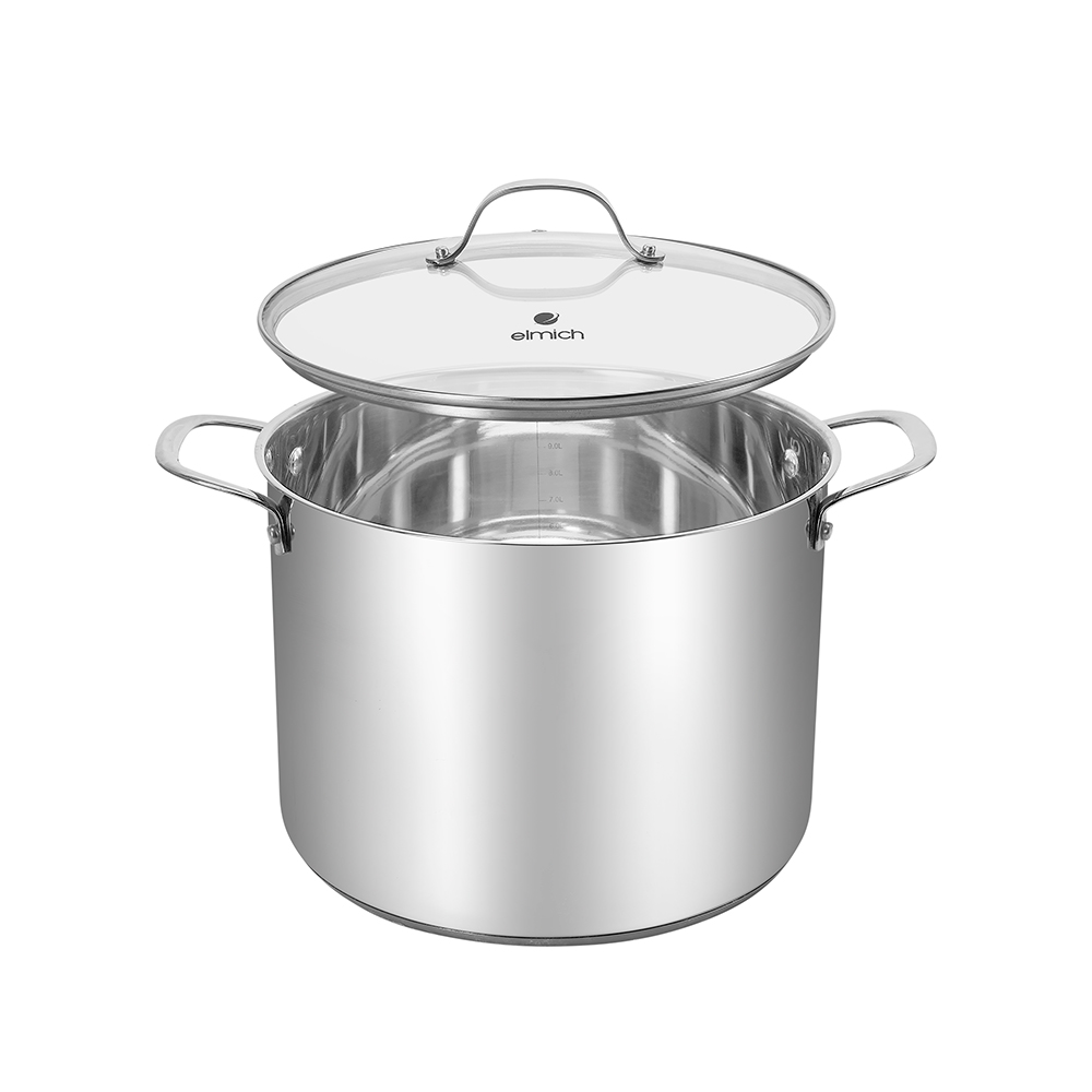 Bộ nồi xửng hấp 2 chiếc inox 304 đáy 5 lớp Elmich size 28cm EL-2533IN28