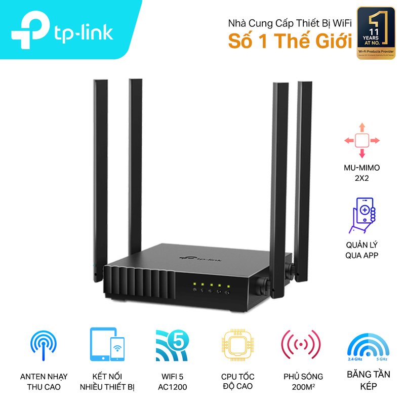 Bộ phát Wifi TPLink chuẩn AC1200 Archer C54
