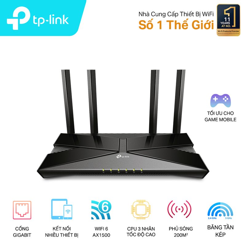 Bộ phát Wifi TPLink chuẩn AX1500 wifi 6 Archer AX10